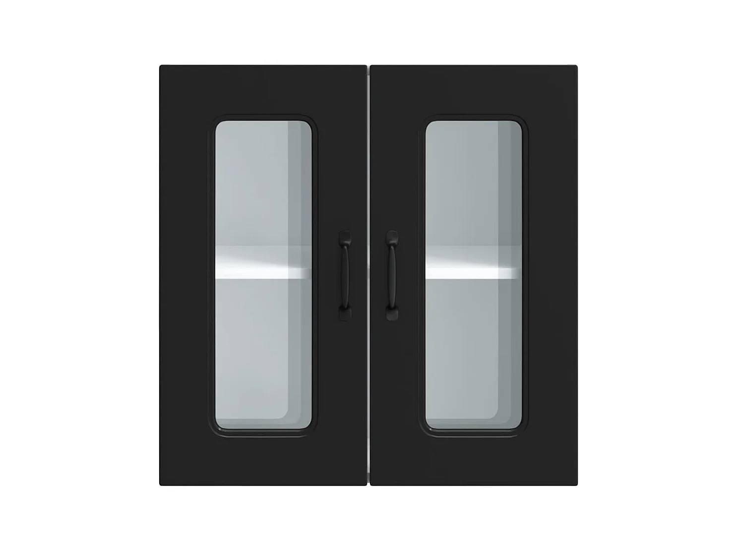 Pensile da cucina nero con anta in vetro