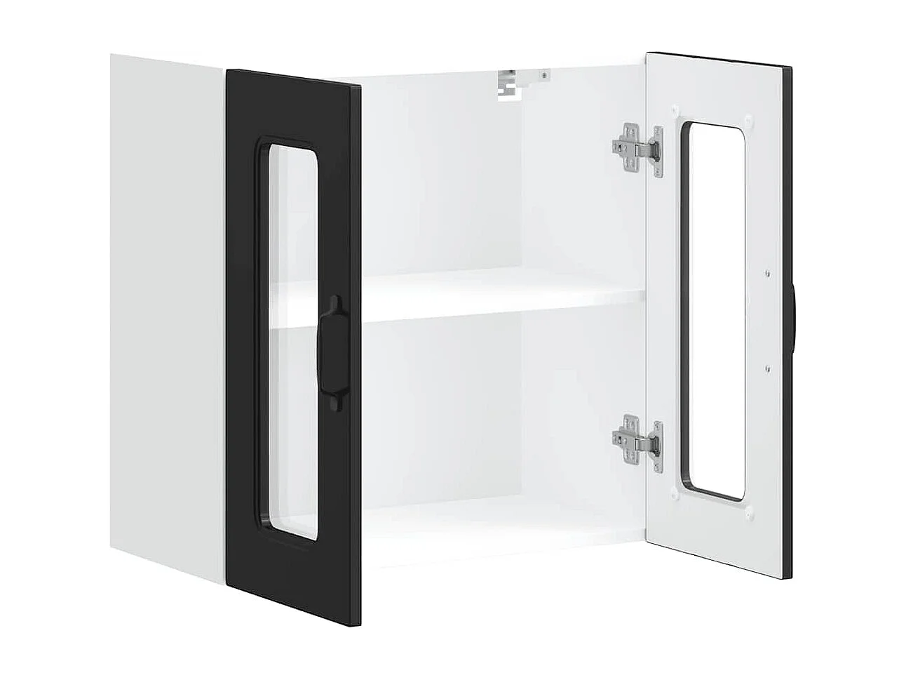 Armoire murale de cuisine avec porte en verre noir