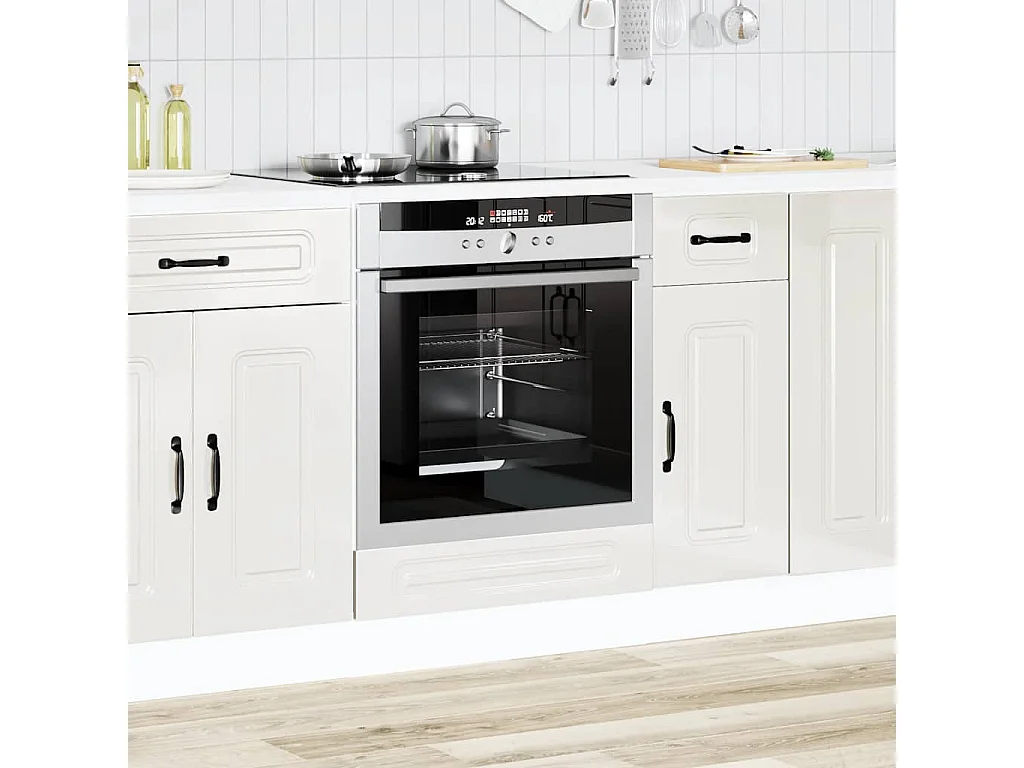 Armoire à four blanc brillant bois d'ingénierie