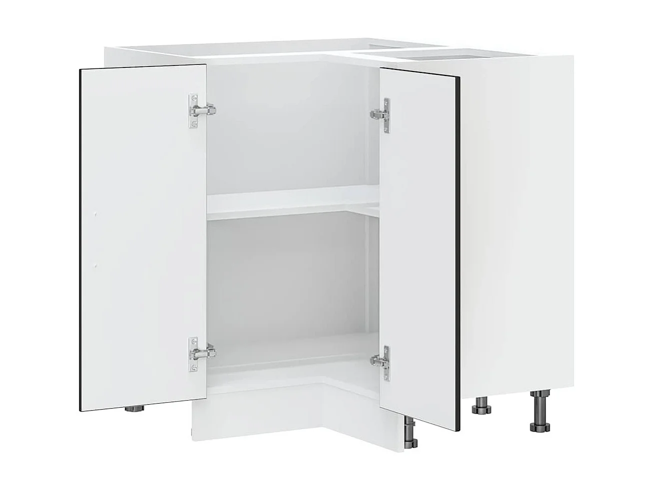 Küchen-Eckschrank aus schwarzem Holzwerkstoff