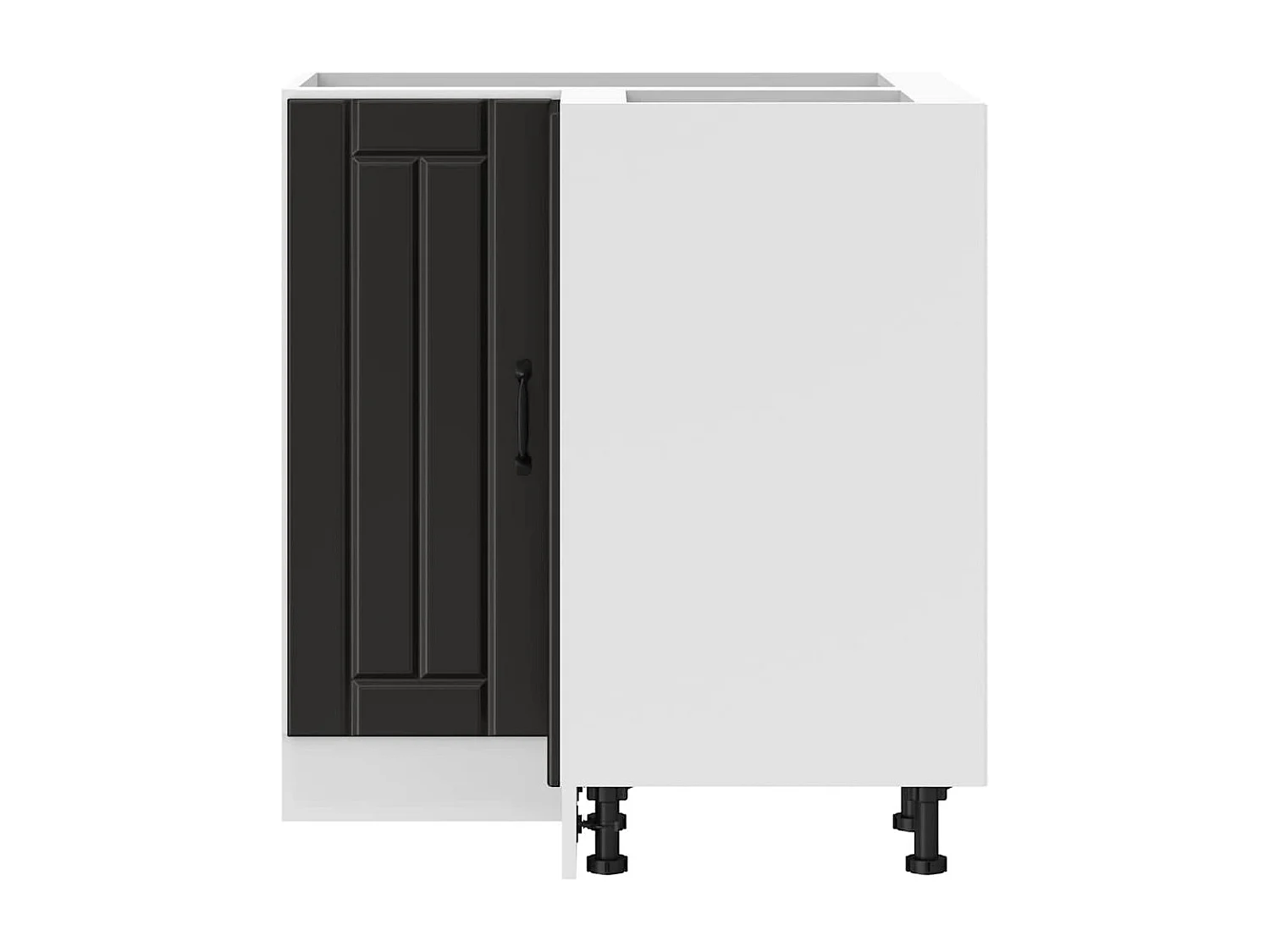 Armoire d'angle de cuisine noir bois d'ingénierie