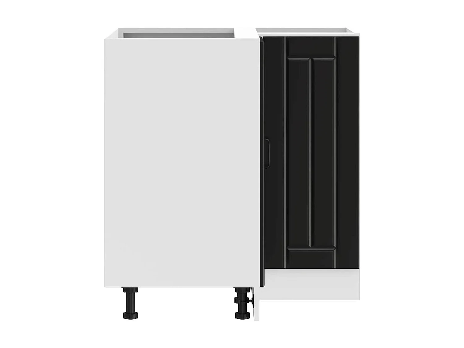 Armoire d'angle de cuisine noir bois d'ingénierie