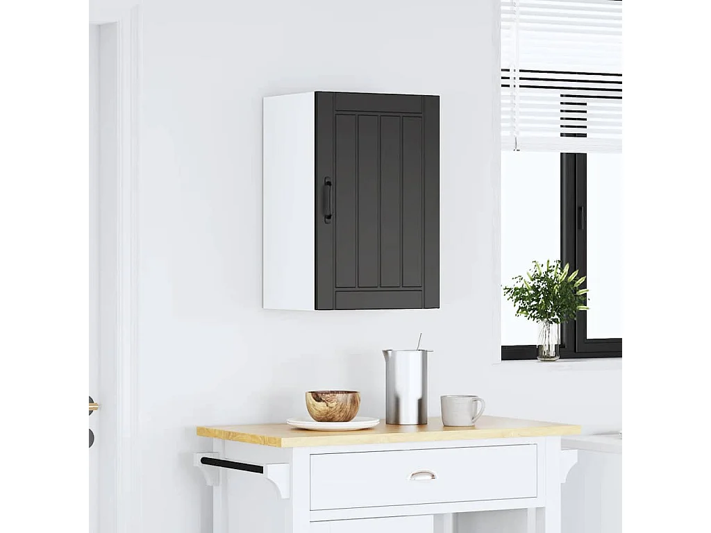 Mobile da cucina in legno ingegnerizzato nero Lucca