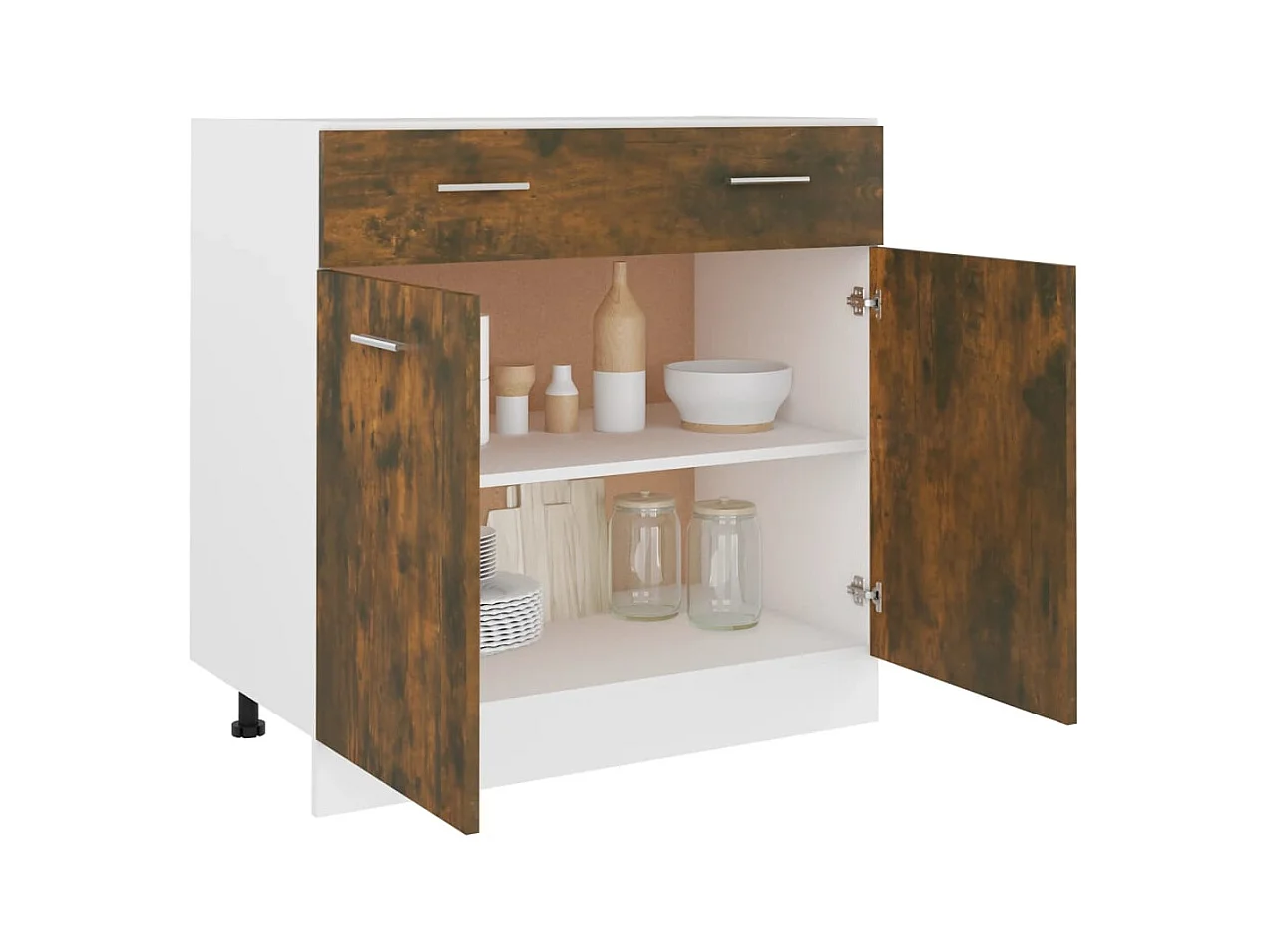 Armoire de plancher à tiroir Chêne fumé 80x46x81,5 cm