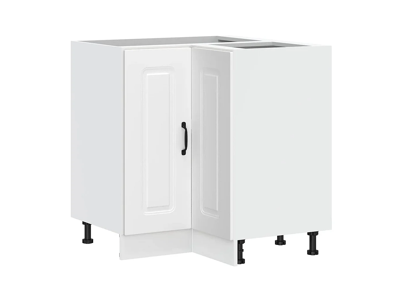 Armoire d'angle de cuisine blanc bois d'ingénierie