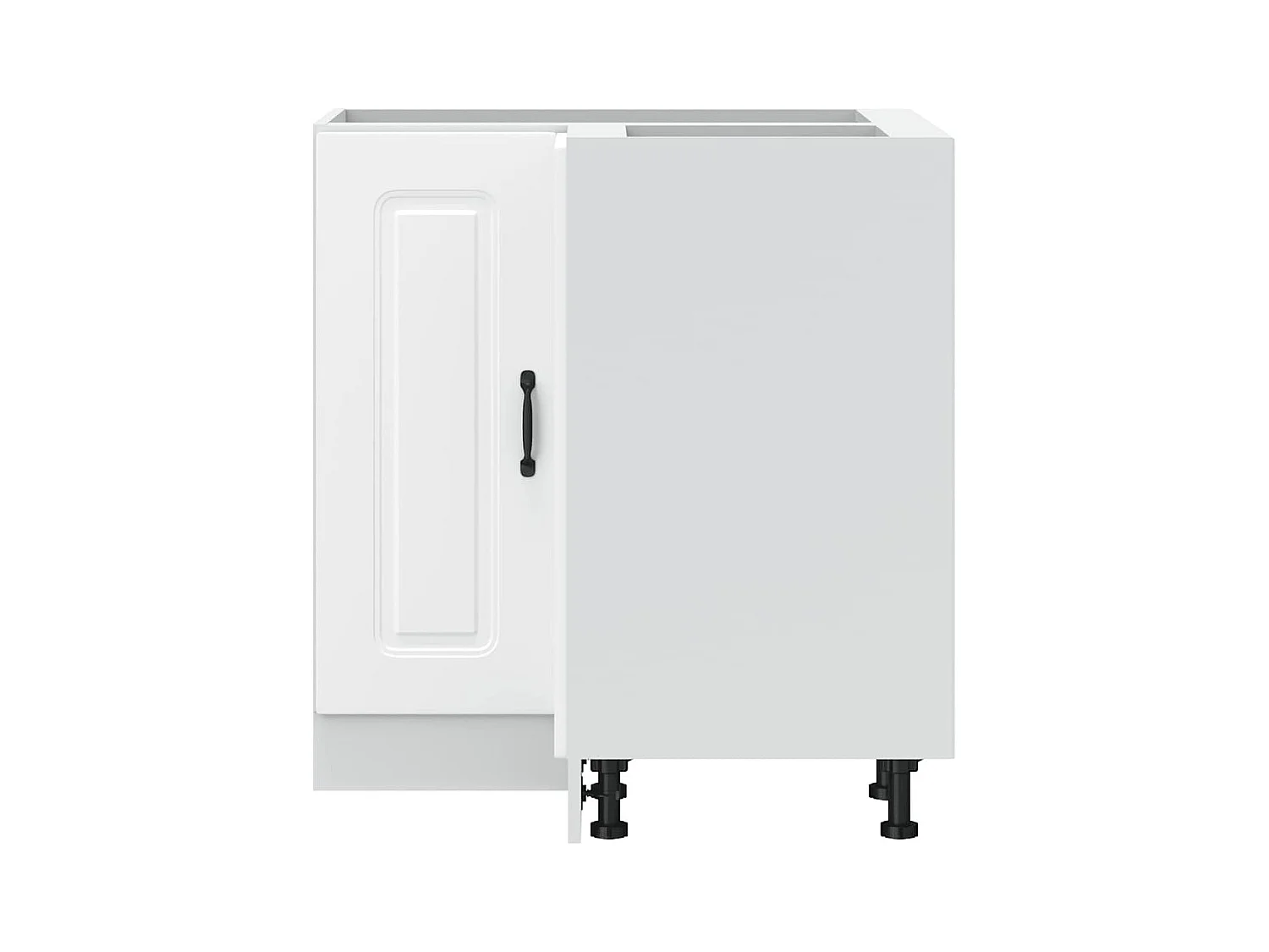 Armoire d'angle de cuisine blanc bois d'ingénierie