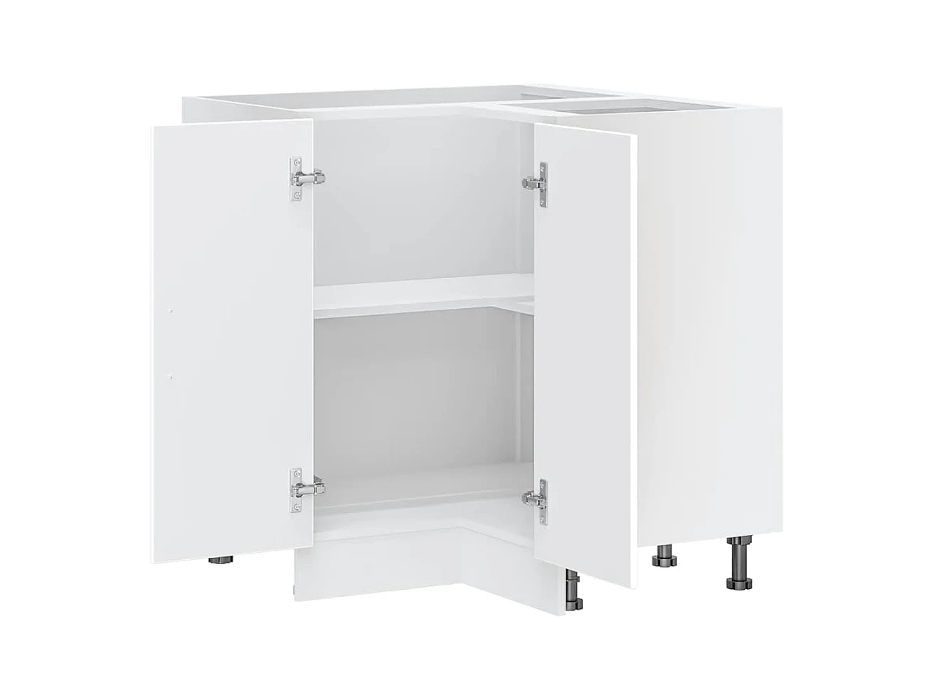 Armoire d'angle de cuisine blanc bois d'ingénierie
