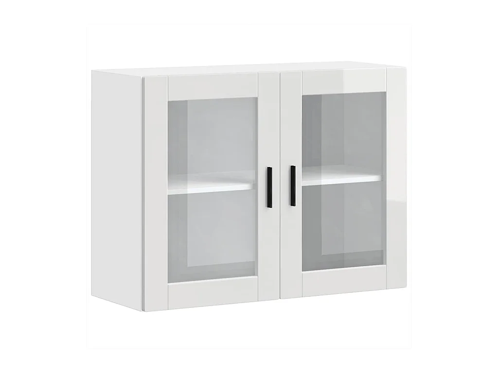 Pensile cucina con anta in vetro bianco lucido