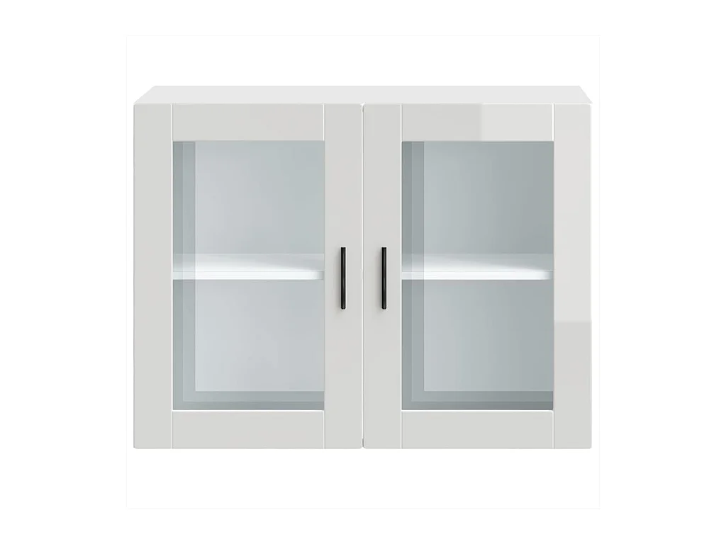 Pensile cucina con anta in vetro bianco lucido