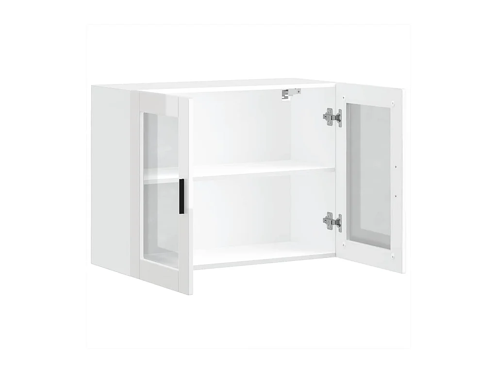 Pensile cucina con anta in vetro bianco lucido