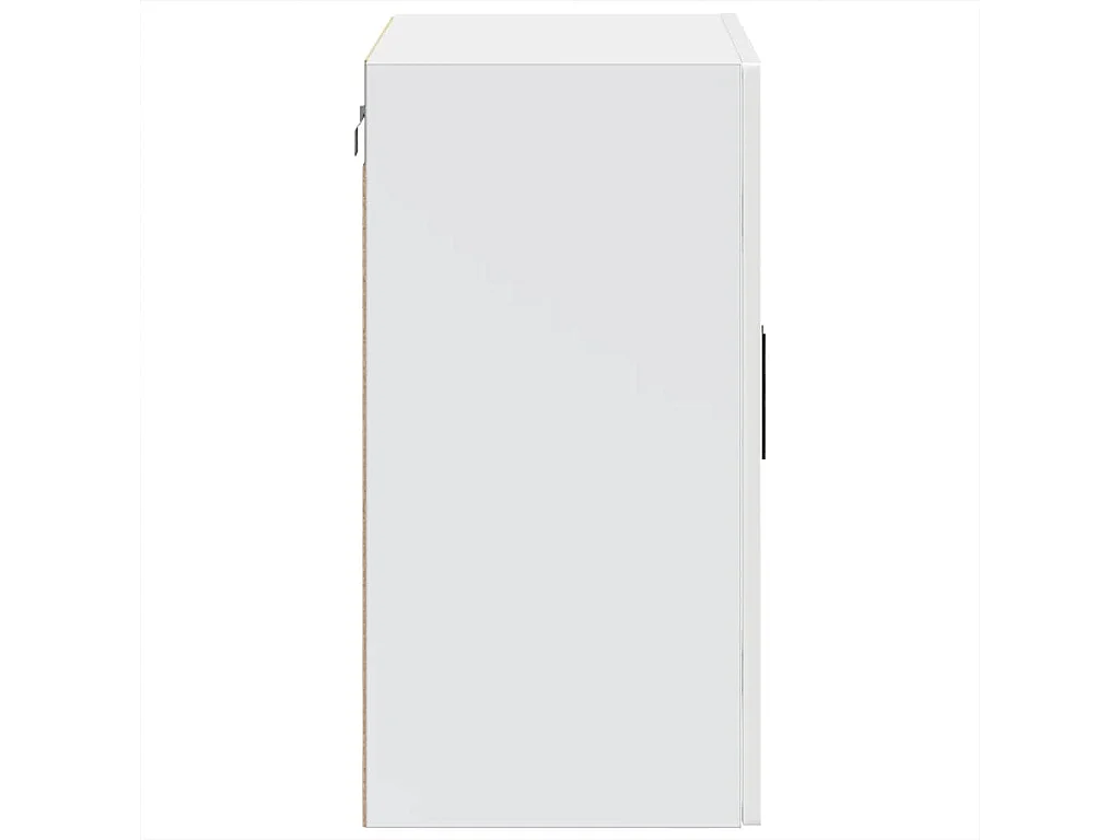 Armoire murale cuisine avec porte en verre blanc brillant
