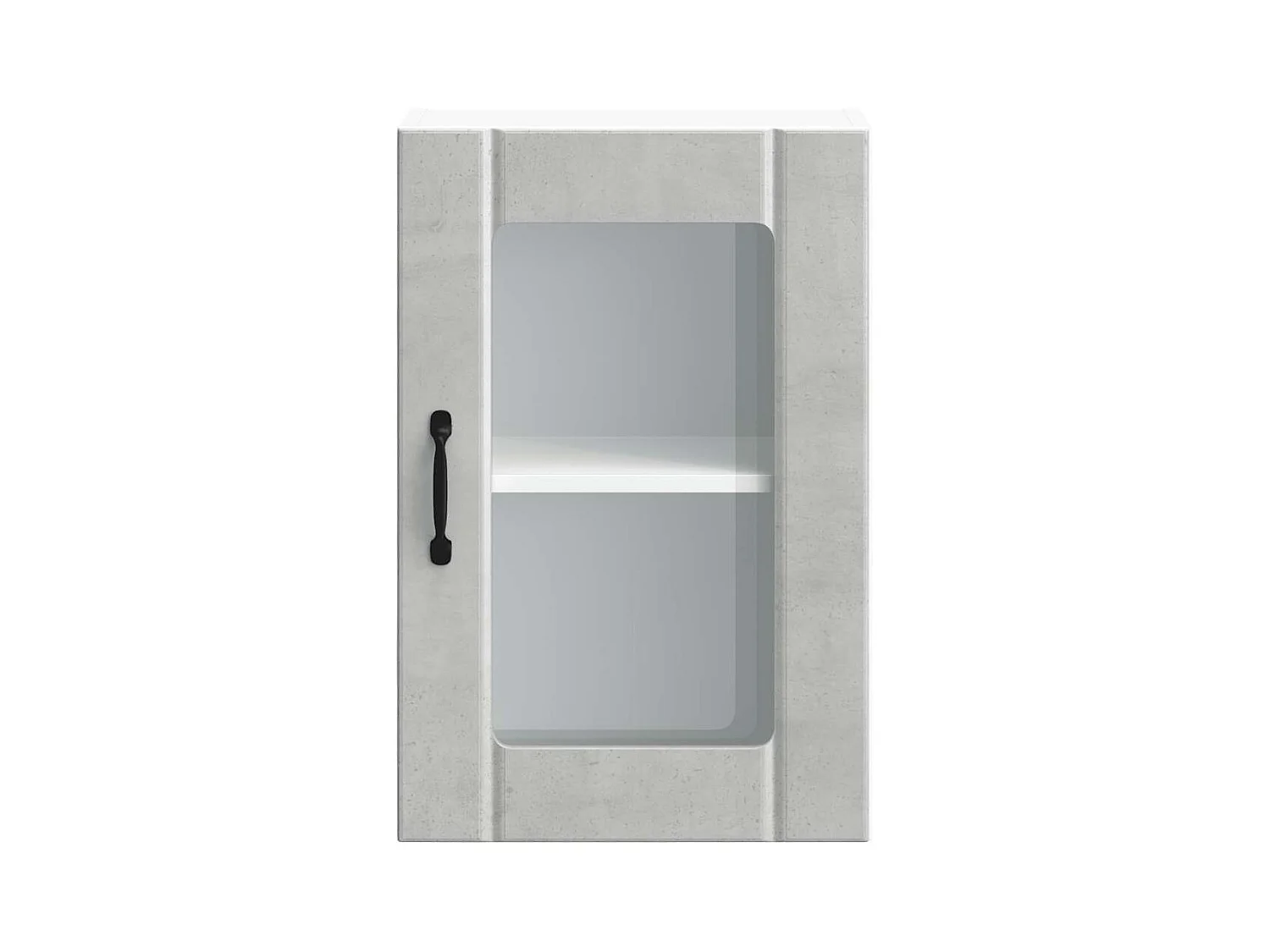 Mobile pensile da cucina grigio cemento con anta in vetro