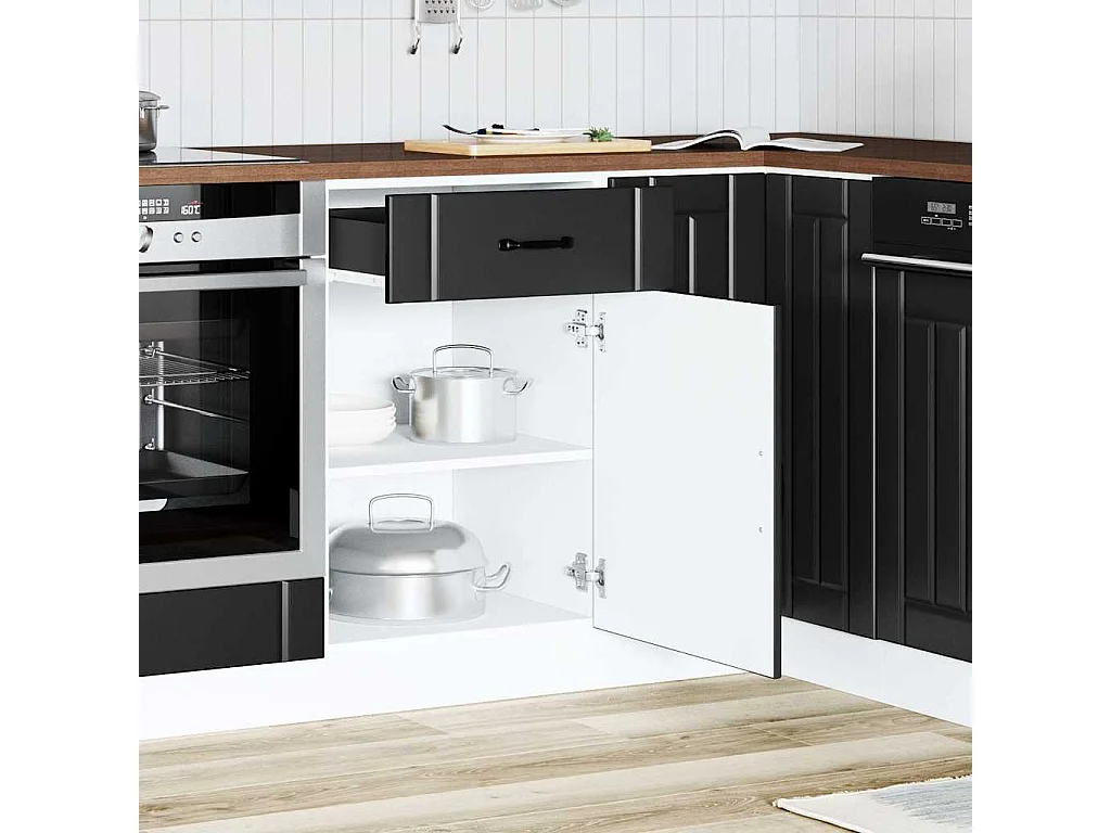 Armoire de cuisine noir bois d'ingénierie