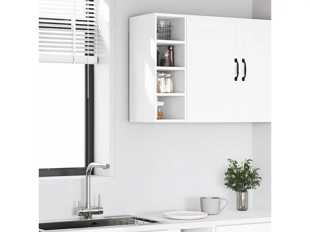 Armoire suspendue blanc 20x29,5x60 cm bois d'ingénierie