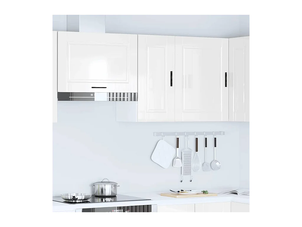 Mobile da cucina in legno ingegnerizzato bianco lucido