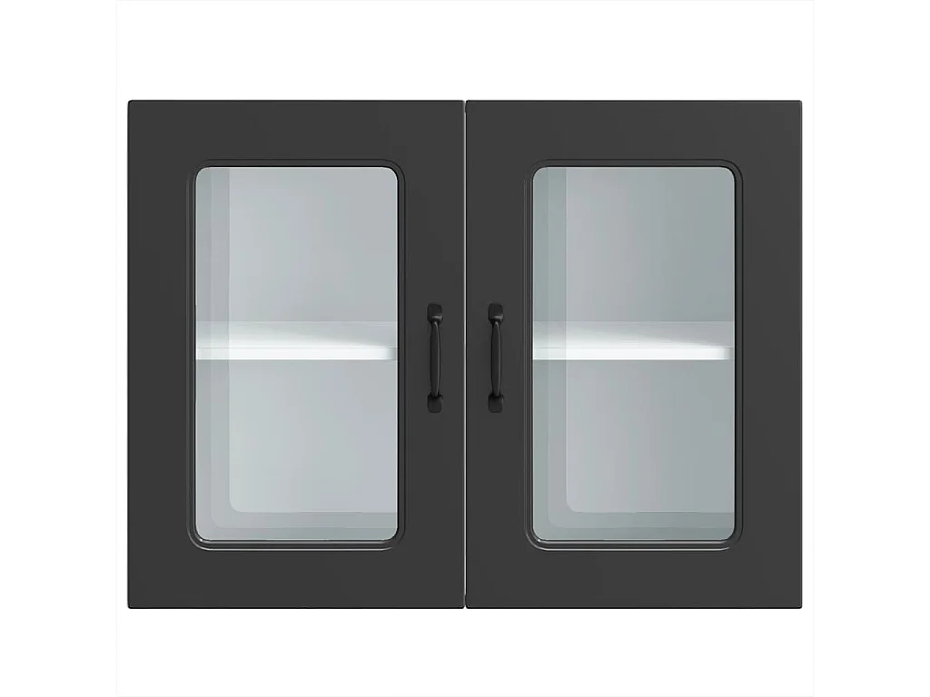 Armoire murale de cuisine avec porte en verre noir