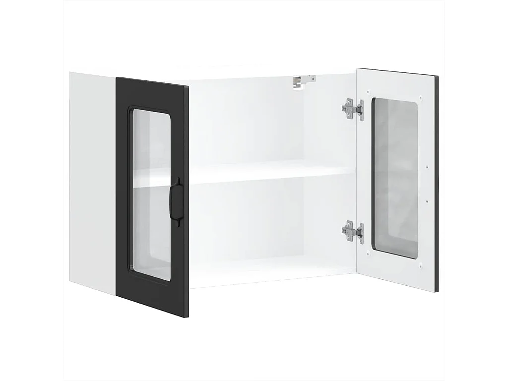Armoire murale de cuisine avec porte en verre noir