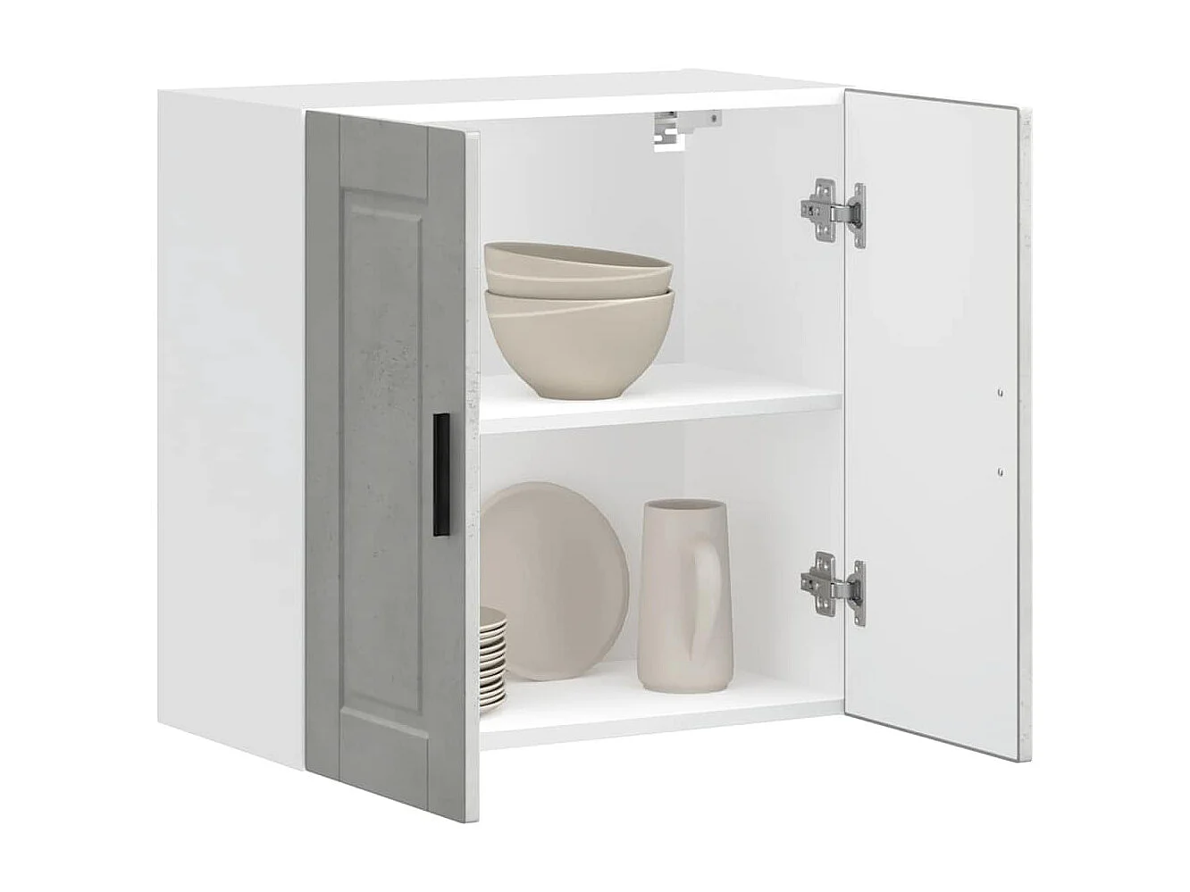 Armoire murale de cuisine gris béton bois d'ingénierie