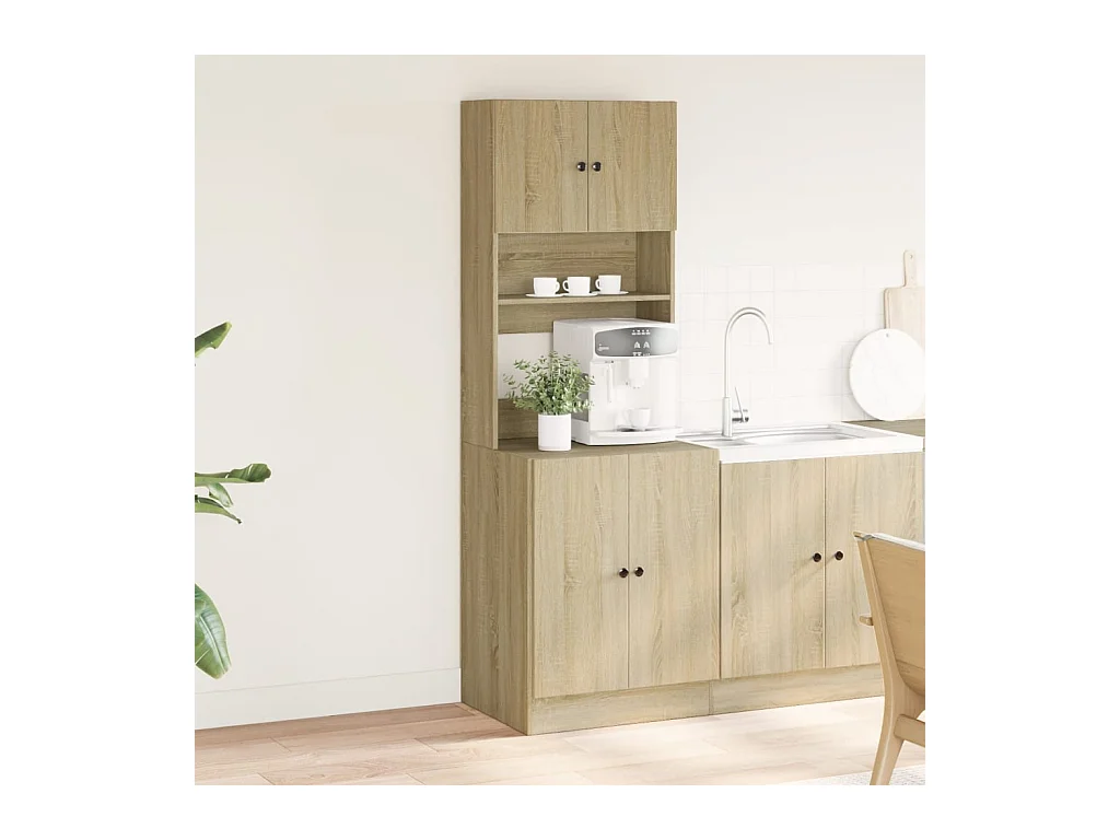 Mueble de cocina de roble Sonoma 60x50x180 cm madera de ingeniería