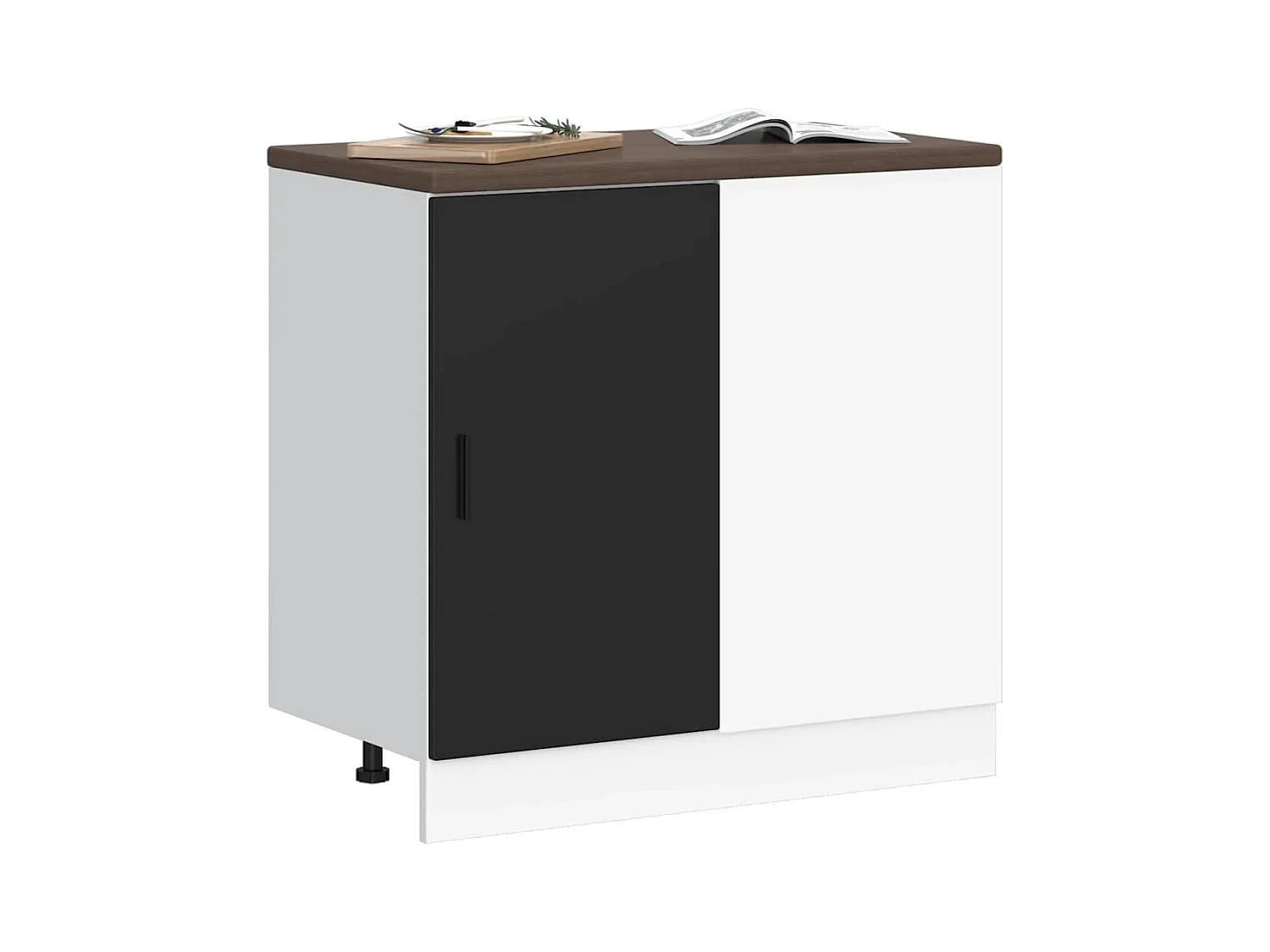 Base cucina in legno ingegnerizzato nero "Lyon"