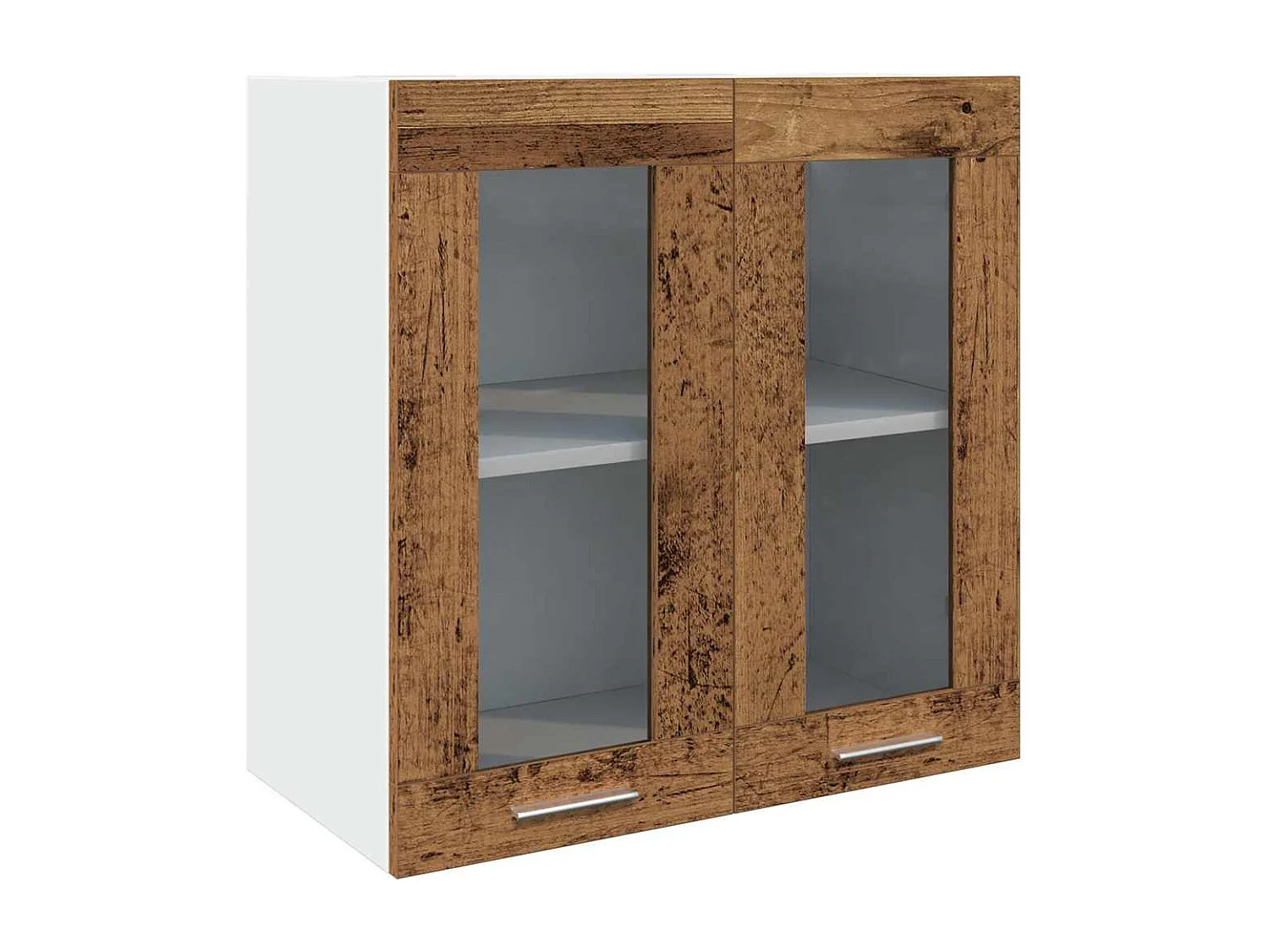 Armoire murale de cuisine avec porte en verre vieux