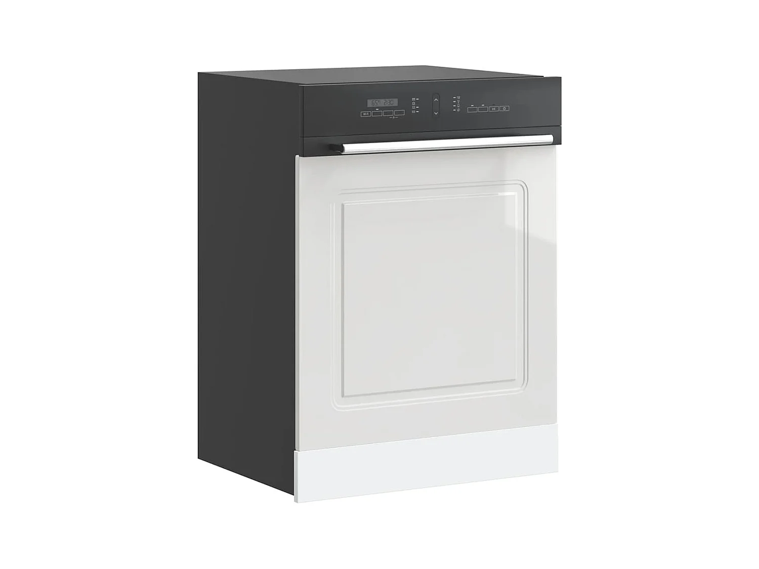 Panneau de lave-vaisselle blanc brillant 60x1,5x67 cm