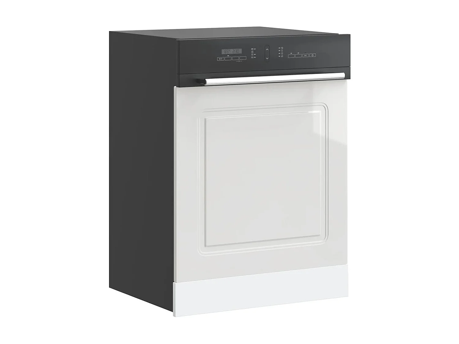 Panneau de lave-vaisselle blanc brillant 60x1,5x67 cm