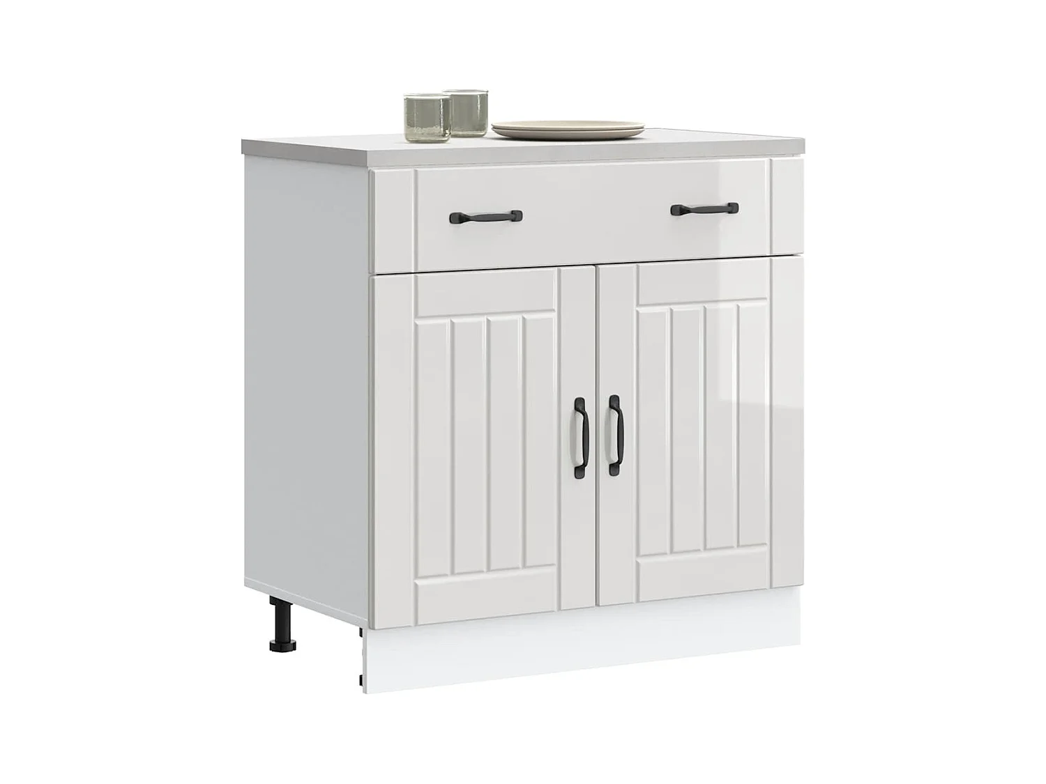 Mobile da cucina in legno ingegnerizzato bianco lucido