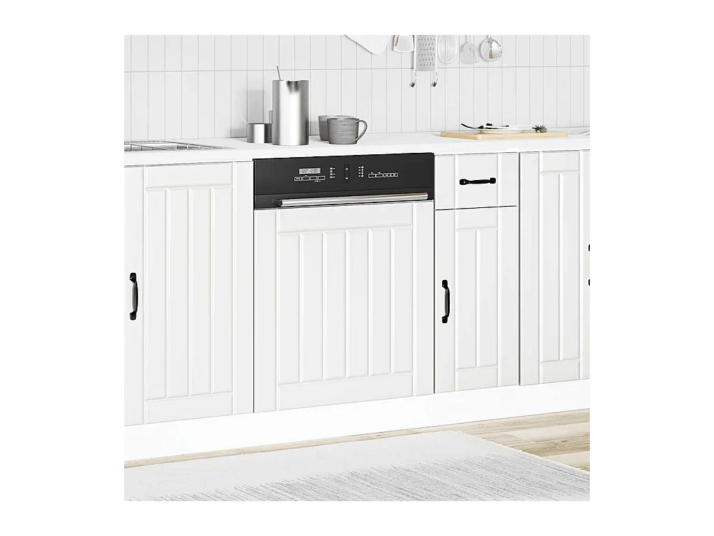 Pannello per lavastoviglie in legno ingegnerizzato bianco Lucca