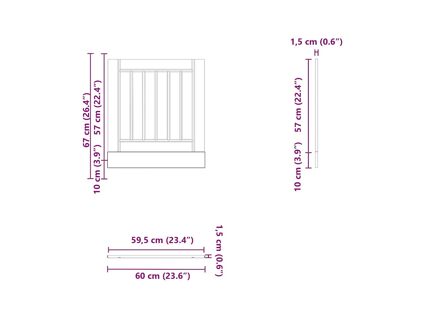 Pannello per lavastoviglie in legno ingegnerizzato bianco Lucca