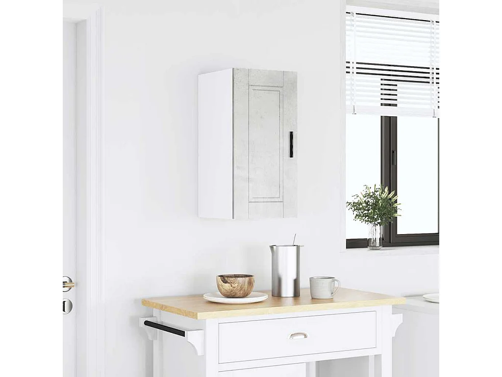 Armoire murale de cuisine gris béton bois d'ingénierie