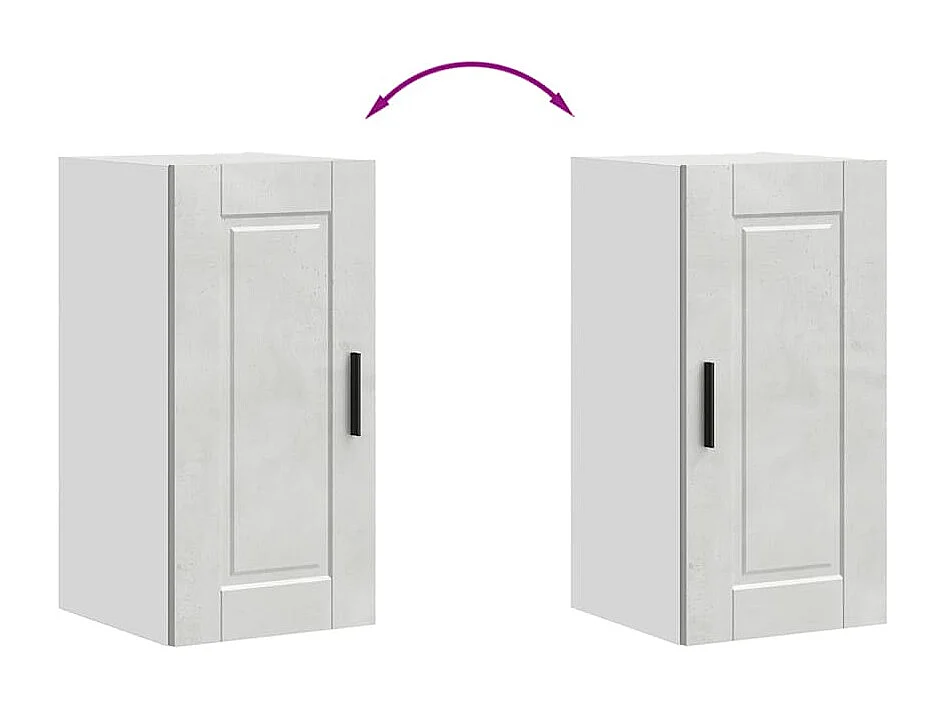 Armoire murale de cuisine gris béton bois d'ingénierie