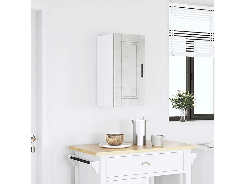 Armoire murale de cuisine gris béton bois d'ingénierie