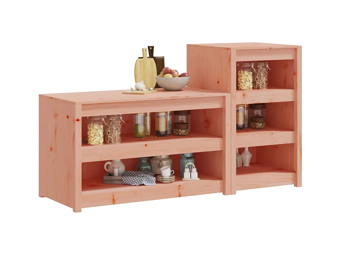 2-teilige Outdoor-Küchenschränke aus massivem Douglasienholz