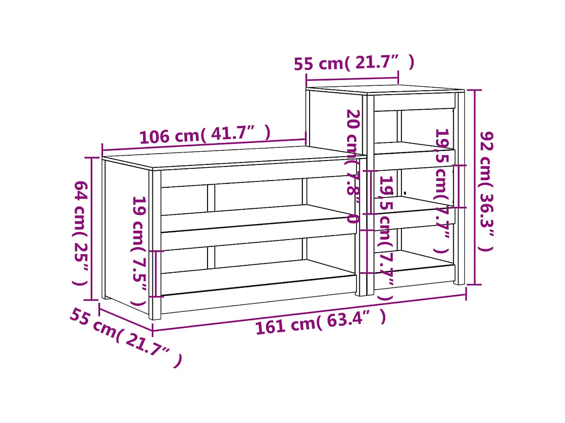2-teilige Outdoor-Küchenschränke aus massivem Douglasienholz