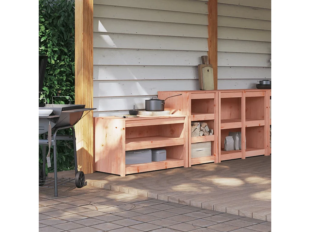 Gabinetes de cocina para exteriores de 2 piezas en madera maciza Douglas