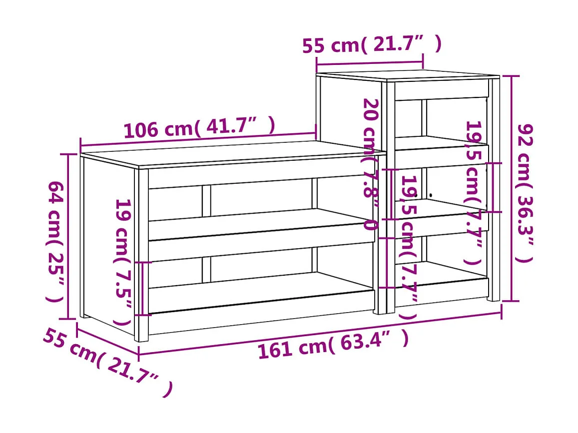 Gabinetes de cocina para exteriores de 2 piezas en madera maciza Douglas
