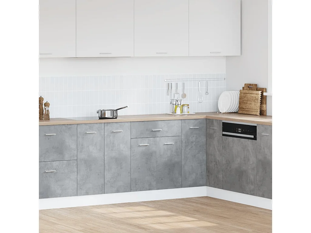 Armoire de plancher à tiroir Gris béton 60x46x81,5 cm