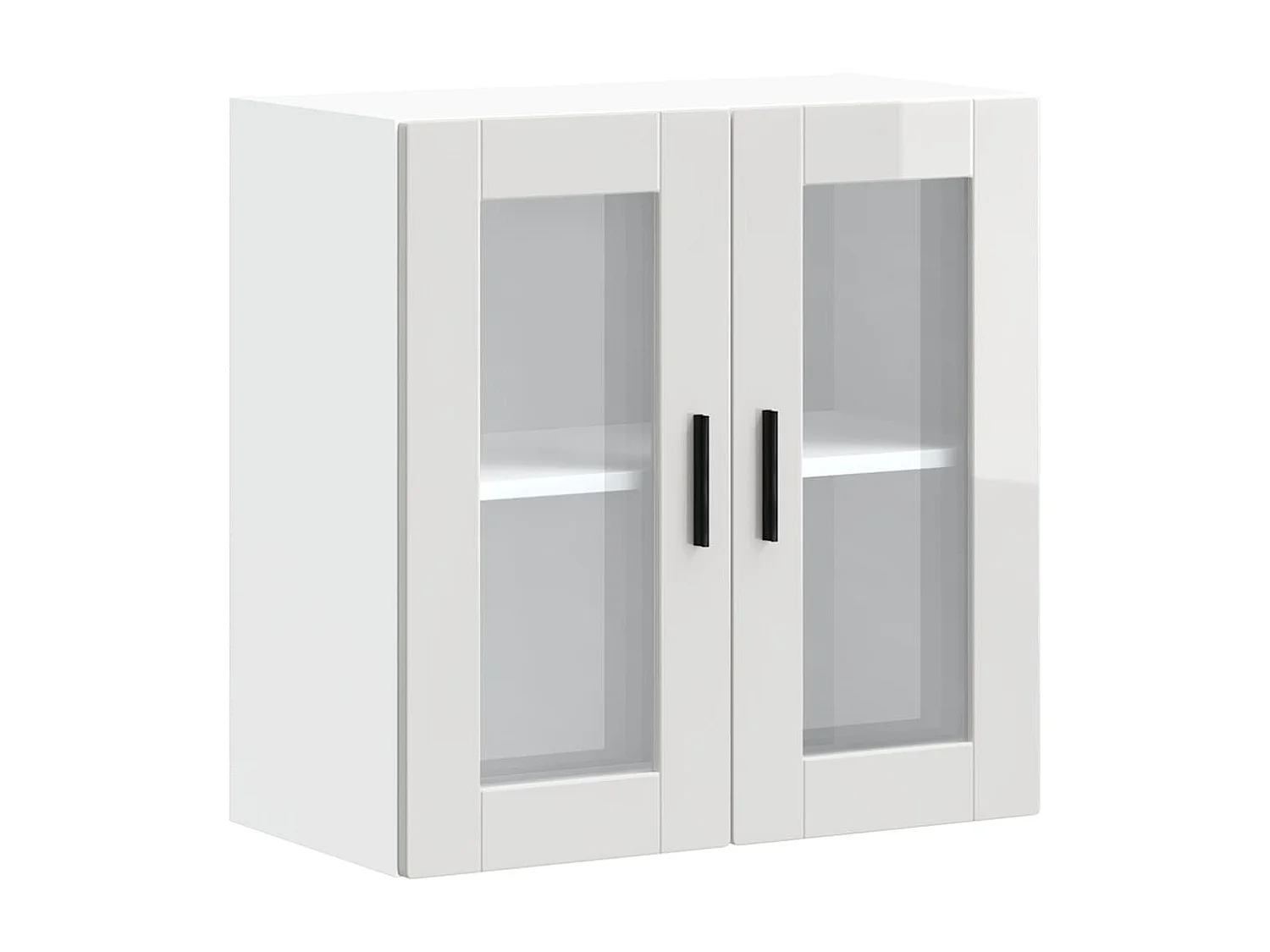 Pensile cucina con anta in vetro bianco lucido