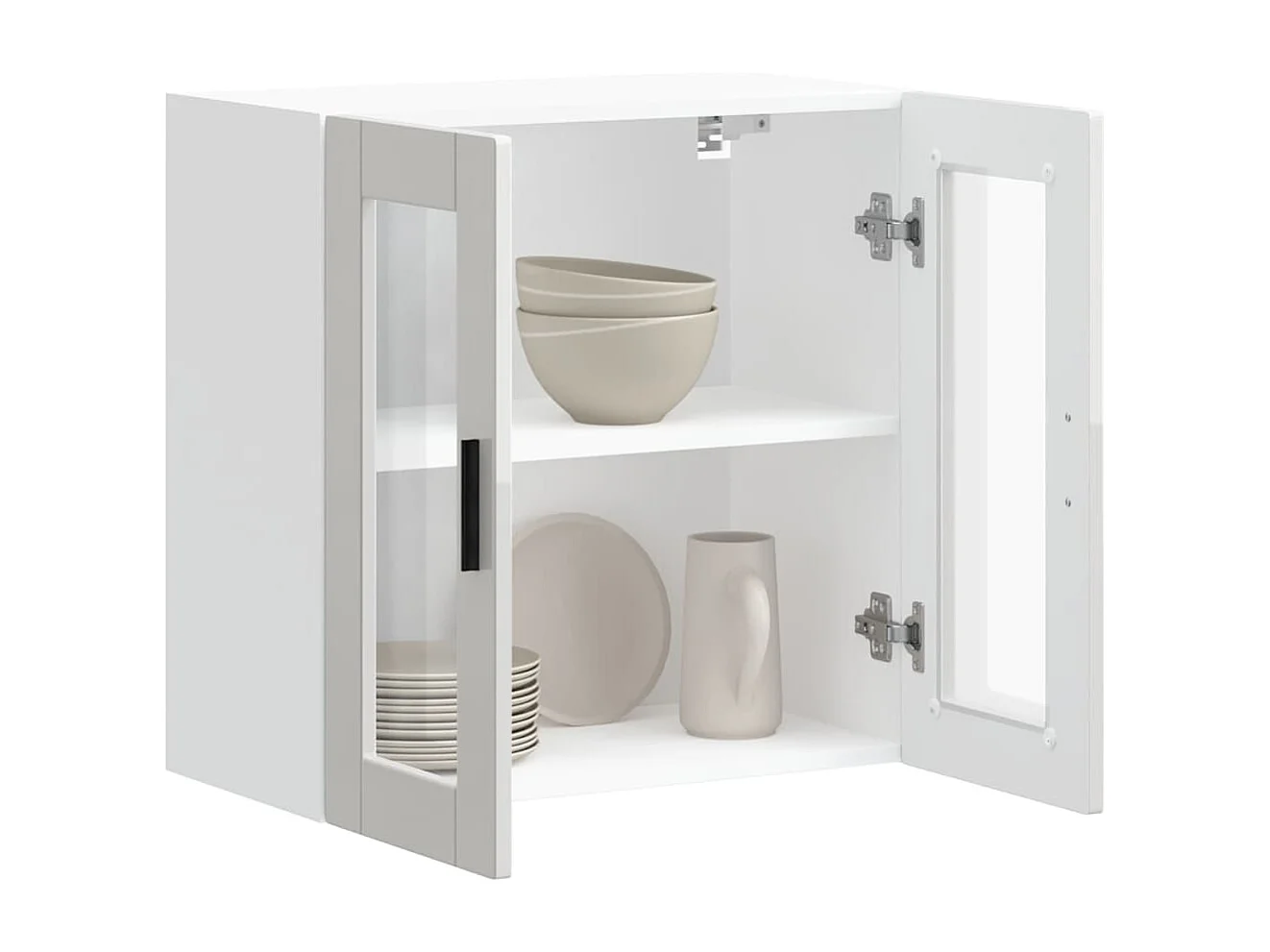 Pensile cucina con anta in vetro bianco lucido