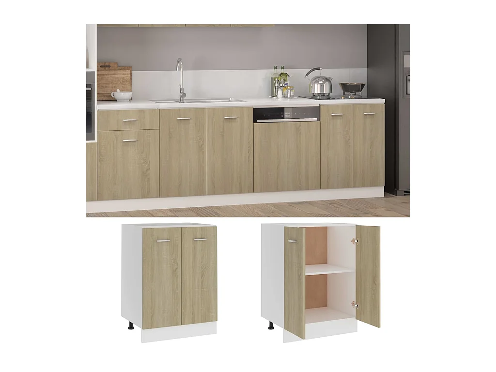 Armoire de plancher Chêne sonoma Bois d’ingénierie