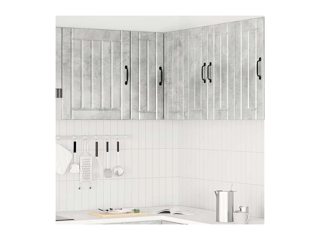 Mobiletto angolare da cucina in cemento grigio Lucca