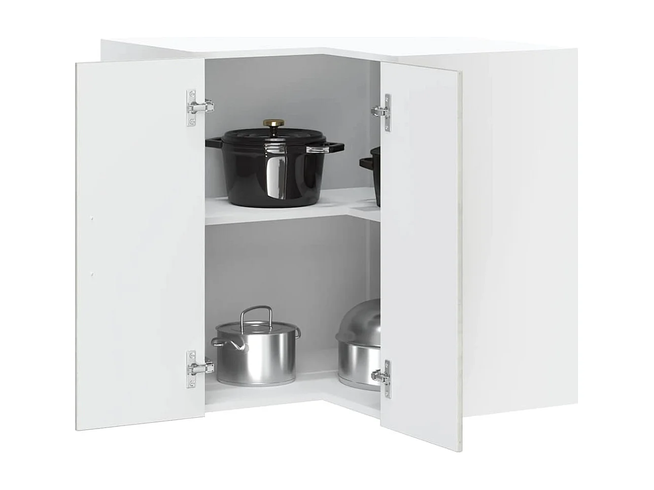 Armoire d'angle murale de cuisine gris béton