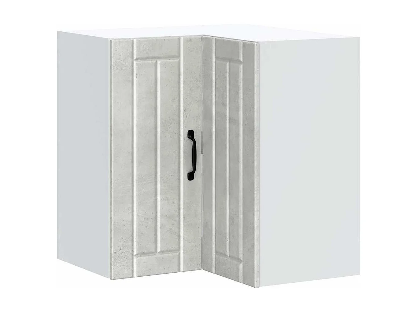 Armoire d'angle murale de cuisine gris béton