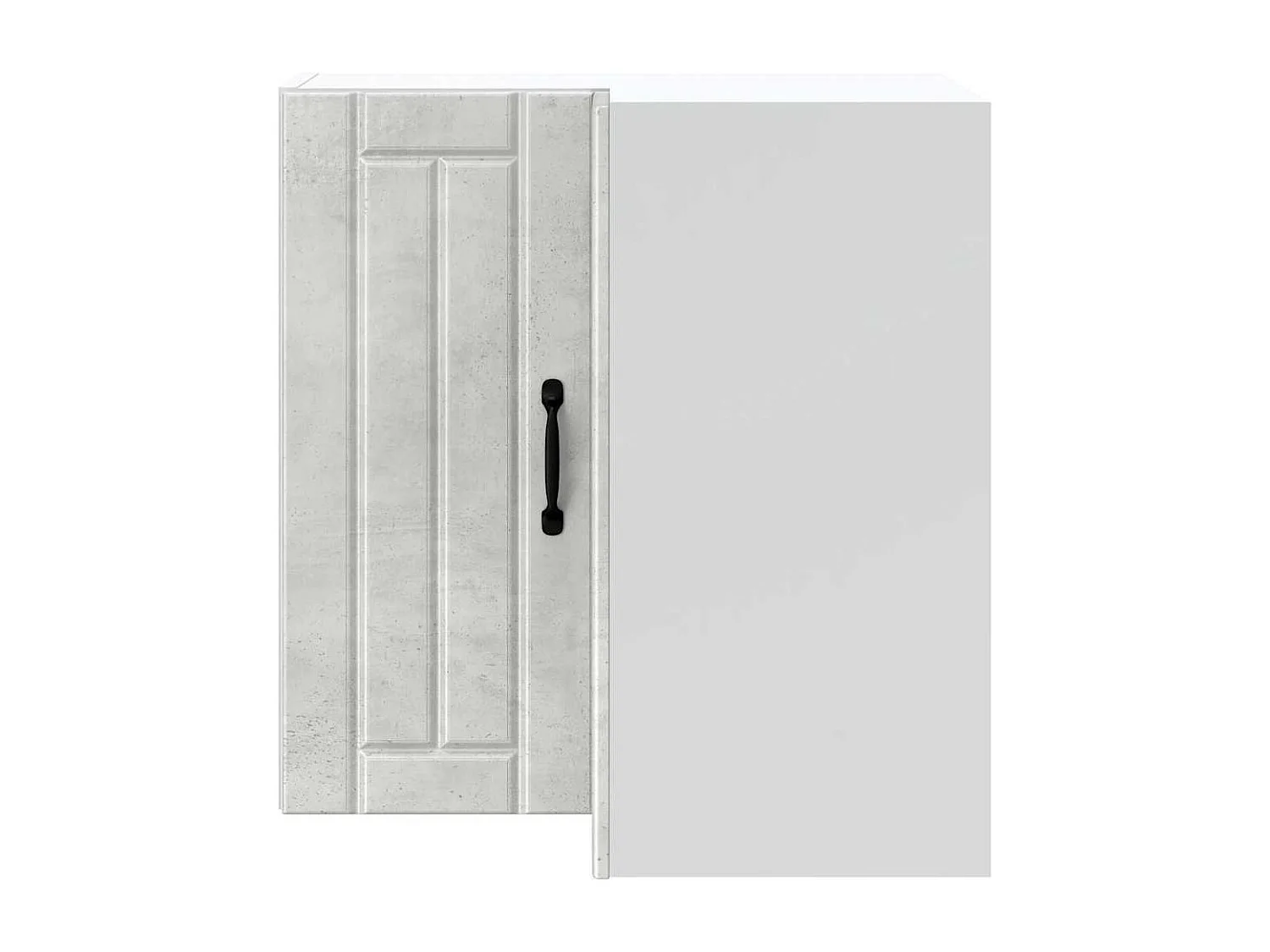 Armoire d'angle murale de cuisine gris béton