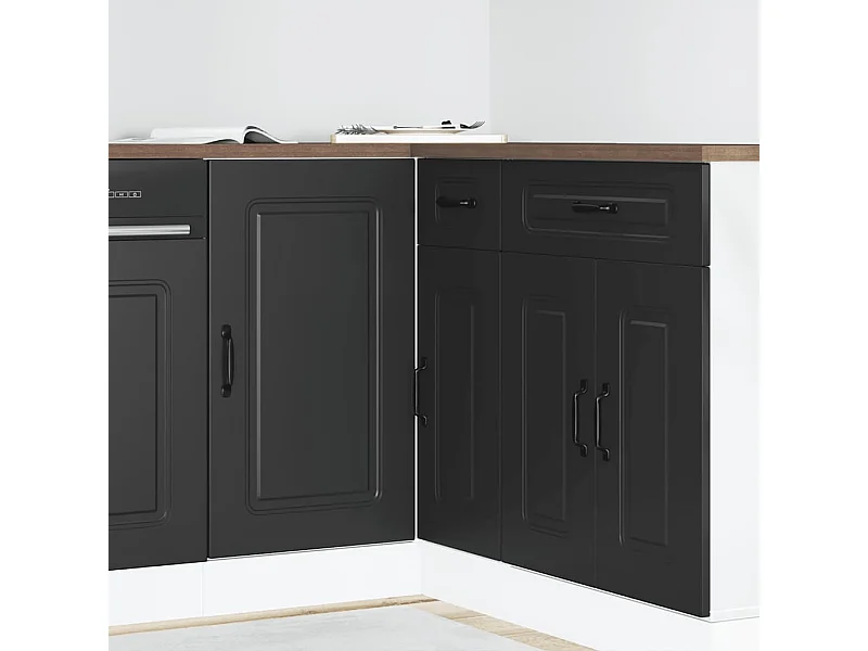 Mobile da cucina in legno ingegnerizzato nero