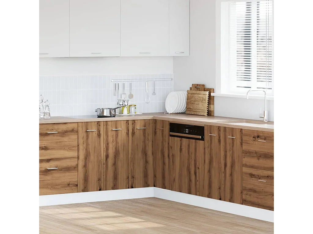 Mobile da cucina "Lyon", rovere lavorato a mano, 75,5x75,5x81,5 cm