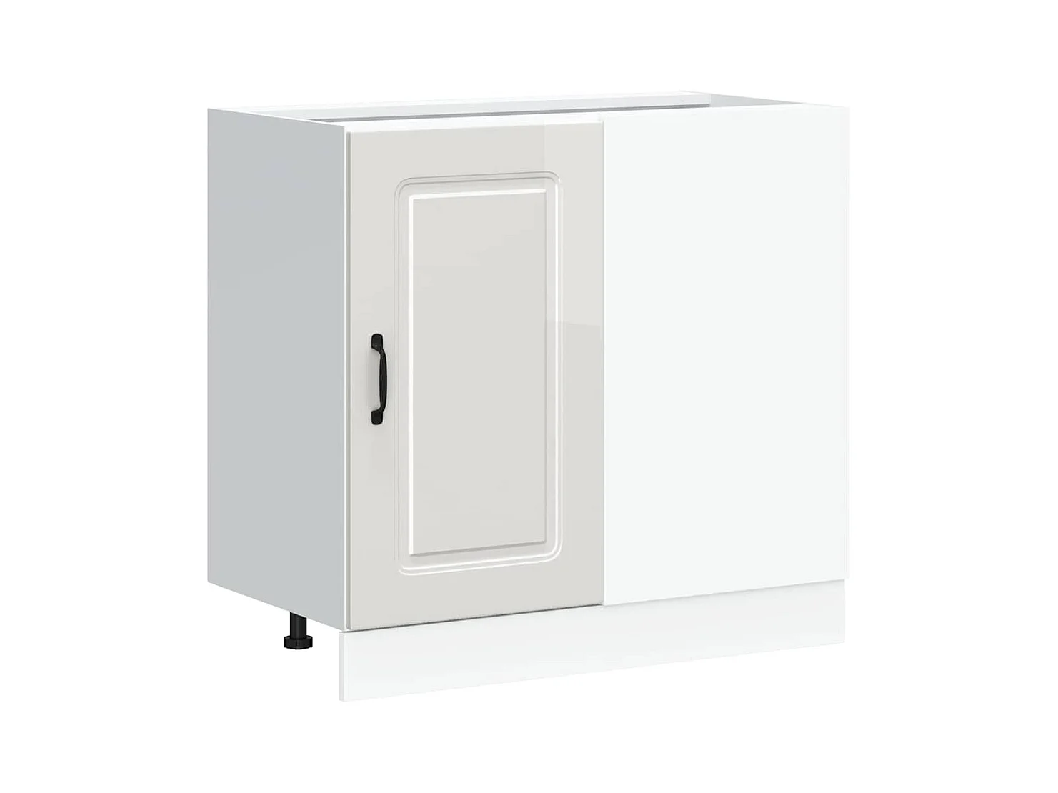 Armoire de cuisine blanc brillant bois ingénierie