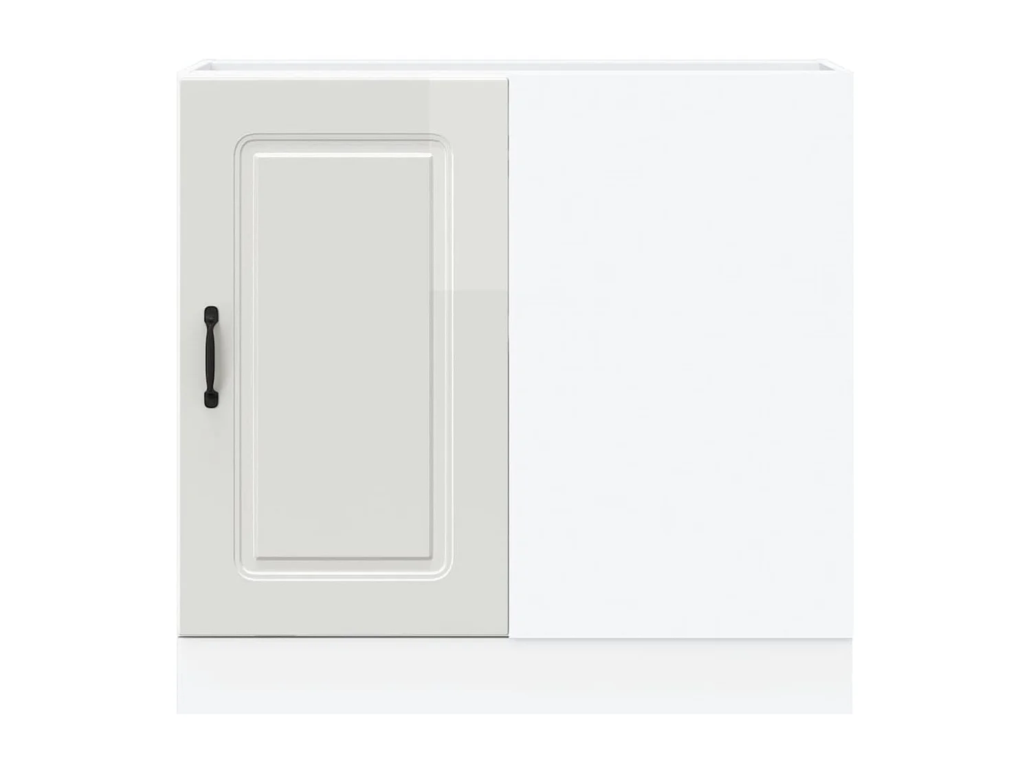 Armoire de cuisine blanc brillant bois ingénierie