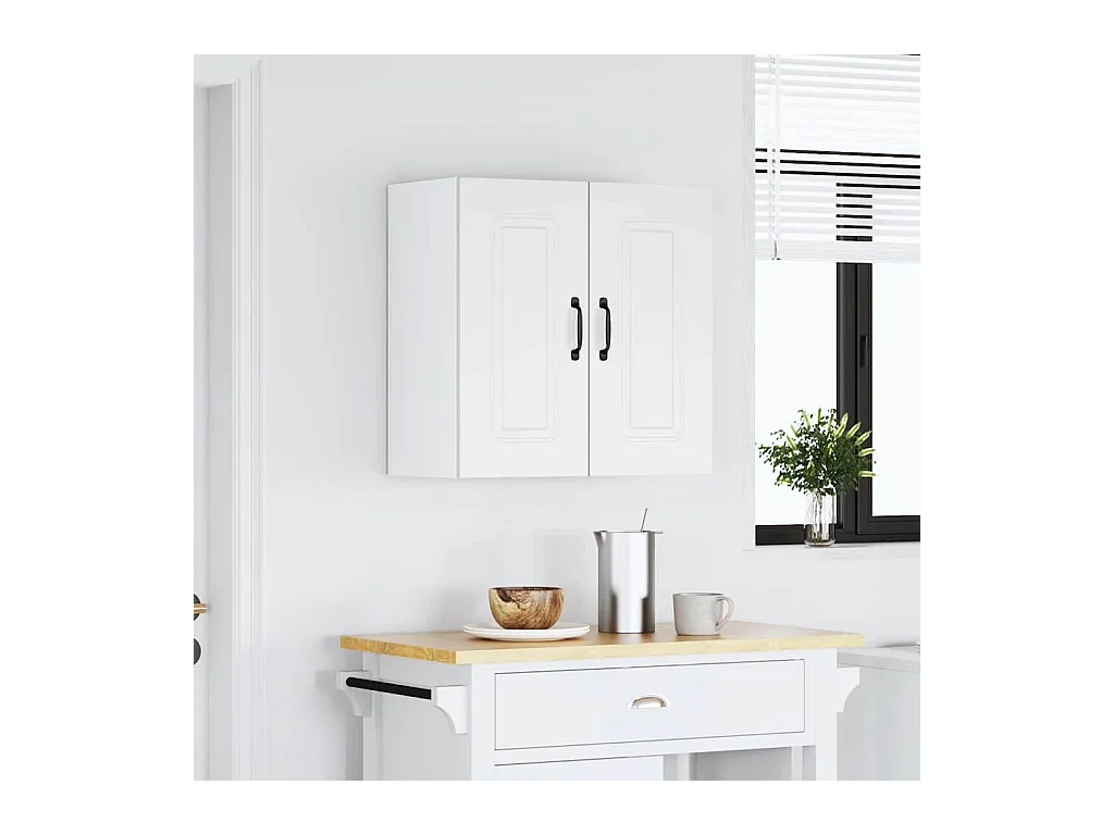 Armoire murale de cuisine blanc bois d'ingénierie